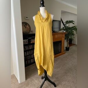 Cynthia Rowley Cowl Neck High Low Linen Blend Dress Size XS